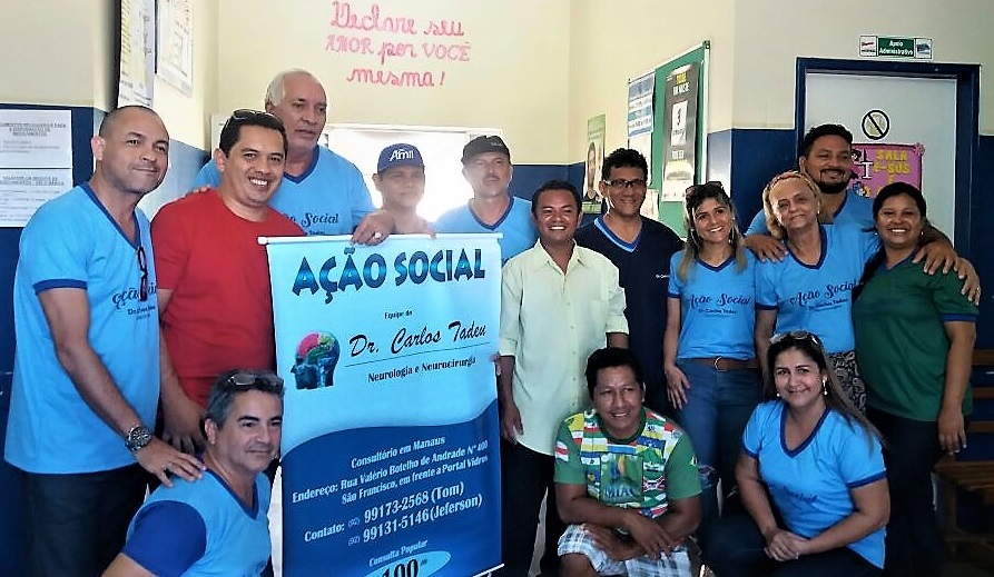 Pais e alunos da Apae no Careiro recebem voluntários do Ação Social