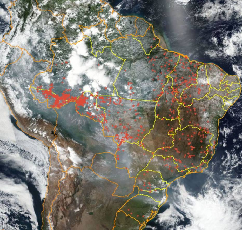 Fumaça das queimadas da Amazônia segue firme para São Paulo