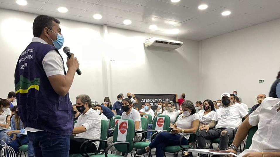 Wilson Lima testemunho sobre a falta de oxigênio em Manaus, em evento com donos de restaurantes e bares