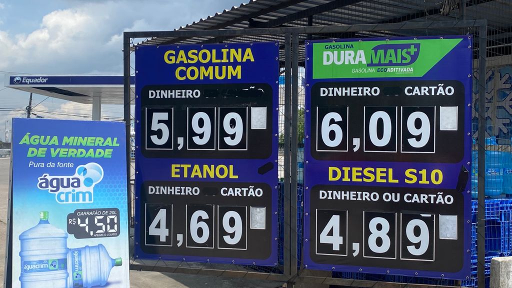 Gasolina já fura a casa dos R$ 6 em Manaus