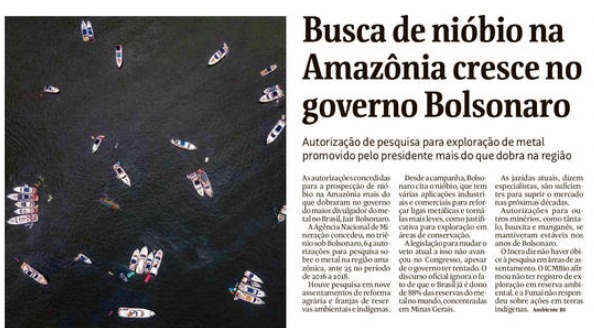 Farra do nióbio de Bolsonaro tem o Amazonas como palco principal