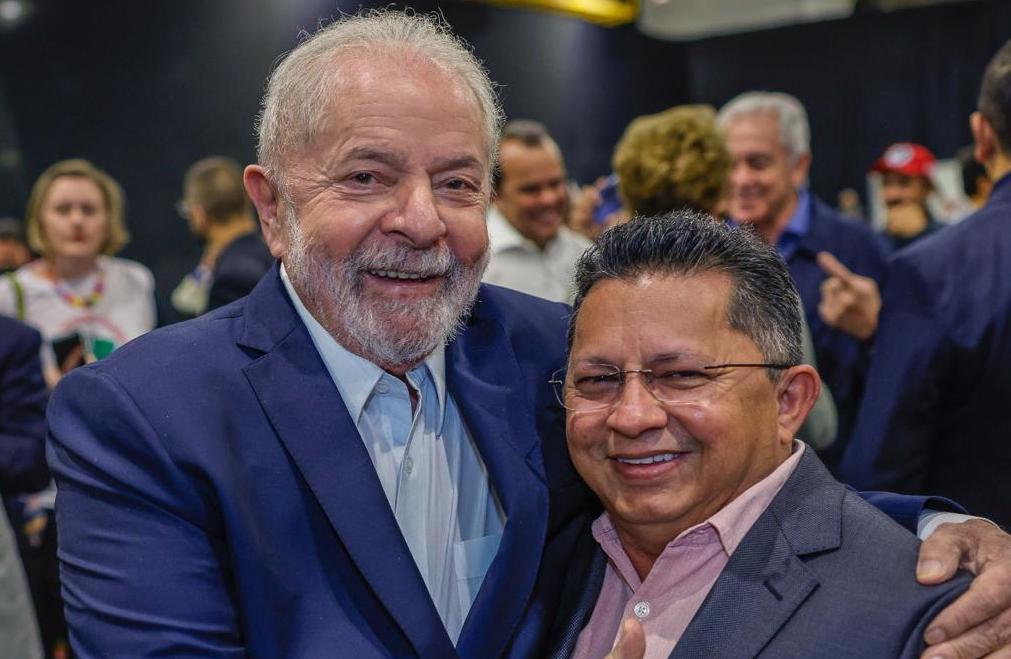 Lula e Sinesio, no lançamento da pré-candidatura do Lula