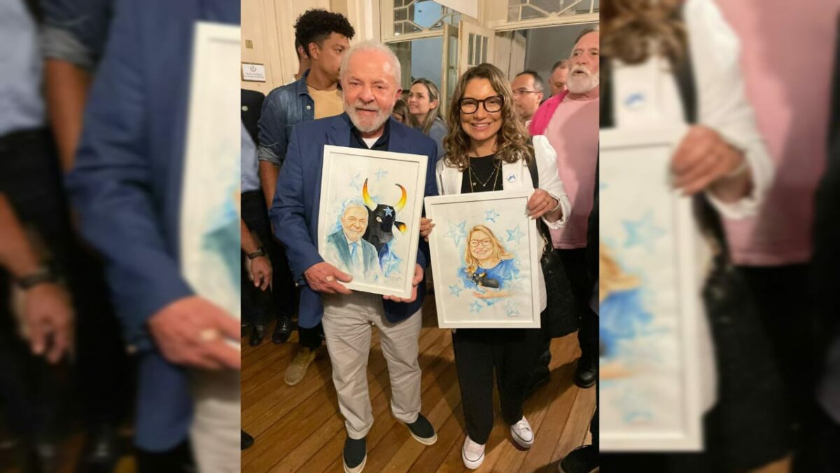 Lula e Janja recebem obras de artistas do Caprichoso