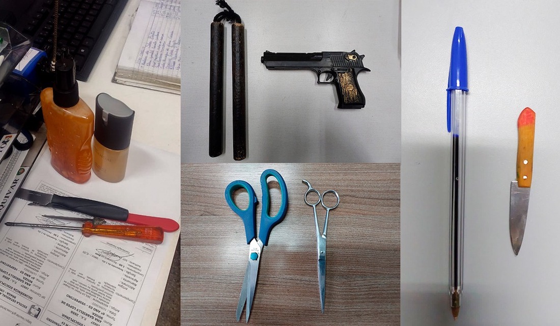 Armas encontradas com alunos em escola de Manaus