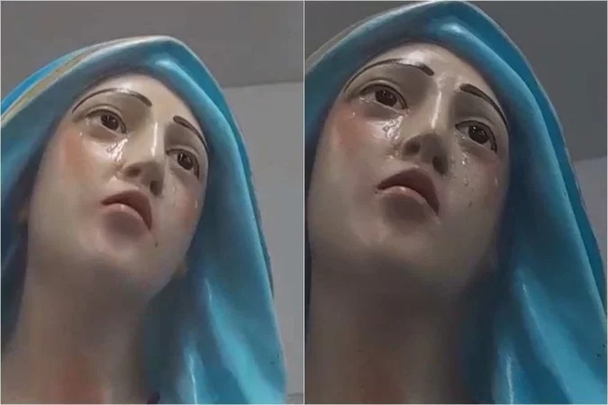 Vídeo mostra momento em imagem de Nossa Senhora chora em celebração